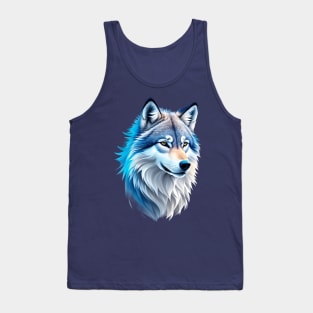 Wolf In Watercolor Style - AI Art Tank Top